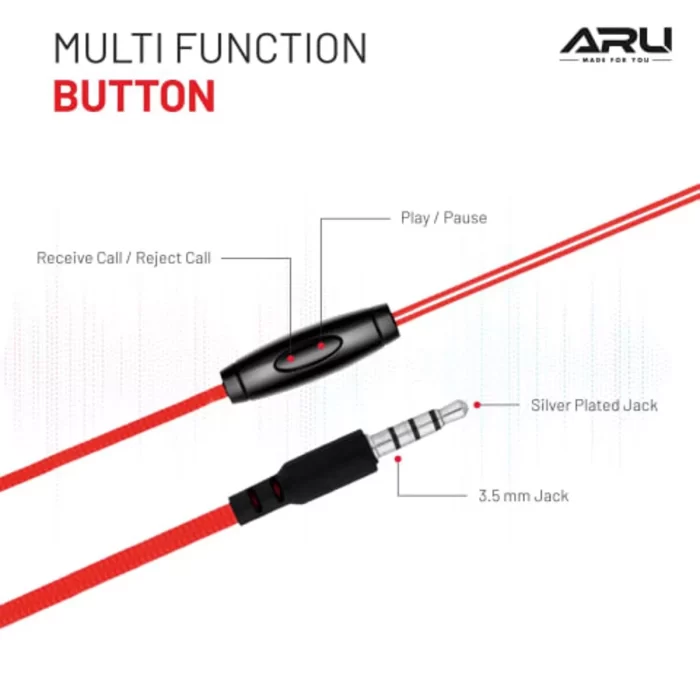 ARU-AEP-16-Wired-In-the-Ear-With-mic---Yes-Red-