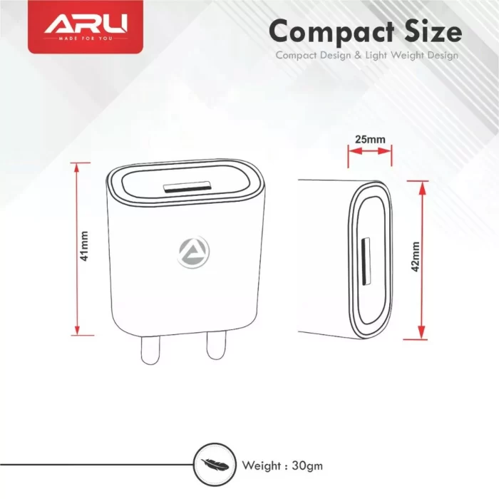 ARU-AR-155-Single-Port-2-A-USB-Charger-White-