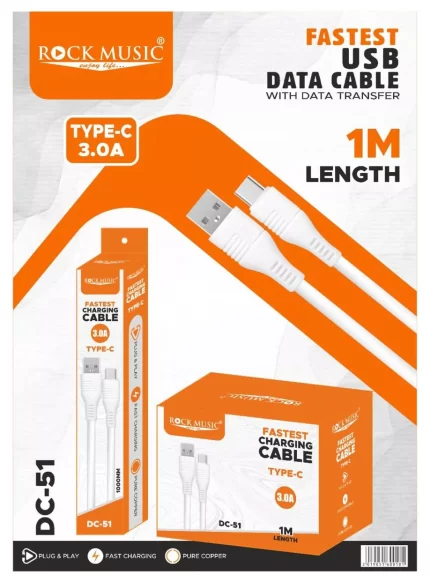 Rock-Music-DC-51-Single-Pin-Type-C-Data-Charging-C