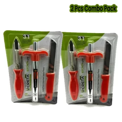 Lighter + Knife + Peeler Set of 3 blister pack COMBO